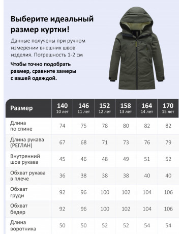 Зимняя парка для мальчика-подростка.