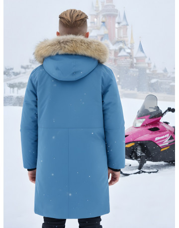 Зимняя парка с мехом енота для мальчика-подростка
