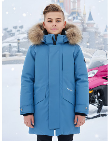 Зимняя парка с мехом енота для мальчика-подростка