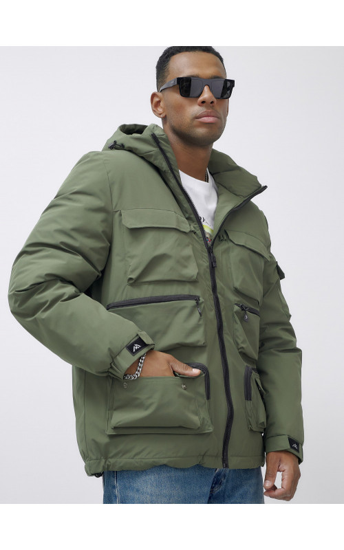 Мужская зимняя куртка большого размера с регулируемым капюшоном