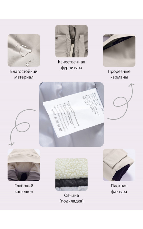 Зимняя парка для девочки-подростка с меховой подкладкой.