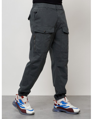 Мужские брюки карго с накладными карманами, тёмно-серые в Тюмени