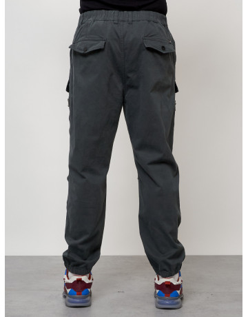 Мужские брюки карго с накладными карманами, тёмно-серые в Тюмени