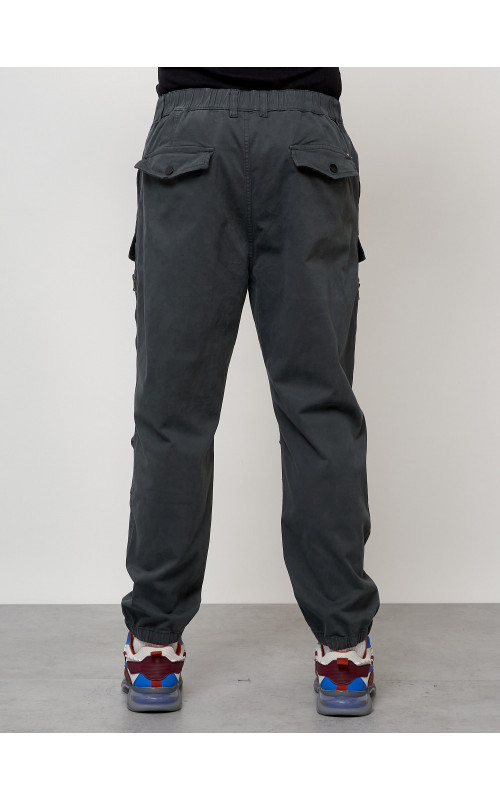 Мужские брюки карго с накладными карманами, тёмно-серые в Тюмени