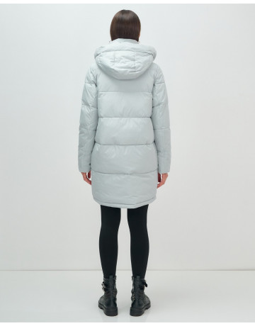 Пуховик женский зимний с капюшоном голубой. в Тюмени