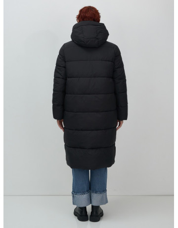 Длинный женский пуховик с капюшоном для зимы
