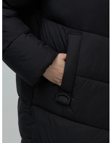 Длинный женский пуховик с капюшоном для зимы