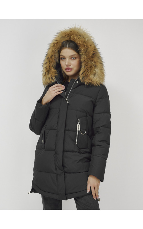 Женская зимняя куртка премиум-класса с мехом енота.
