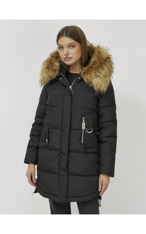 Женская зимняя куртка премиум-класса с мехом енота.