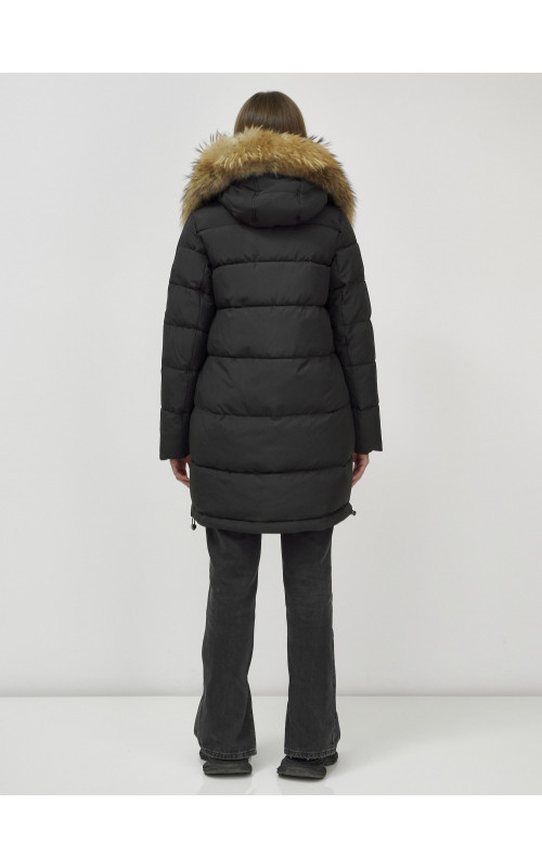 Женская зимняя куртка премиум-класса с мехом енота.