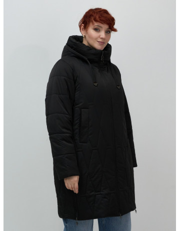 Длинный зимний пуховик для женщин больших размеров.