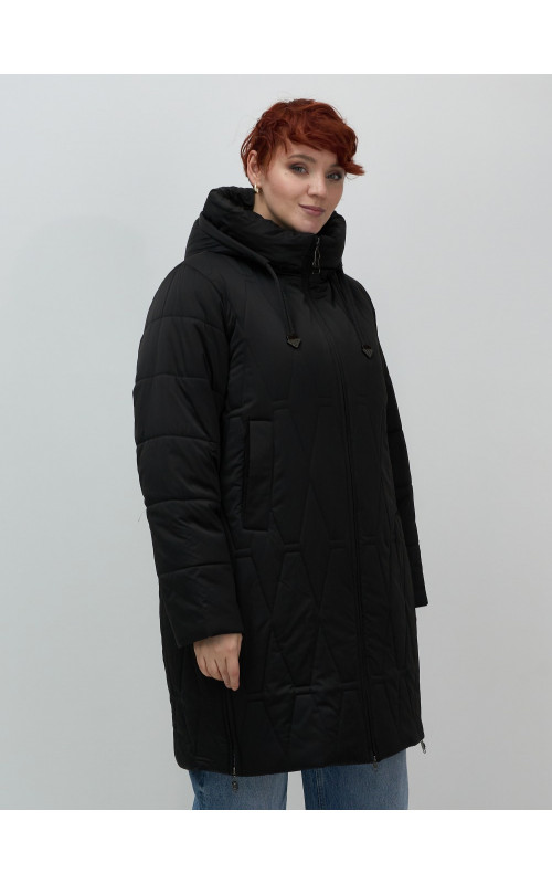 Длинный зимний пуховик для женщин больших размеров.