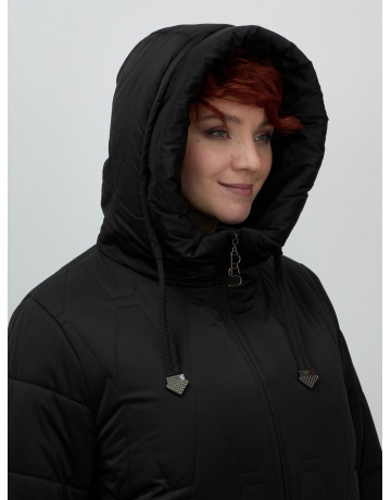 Длинный зимний пуховик для женщин больших размеров.