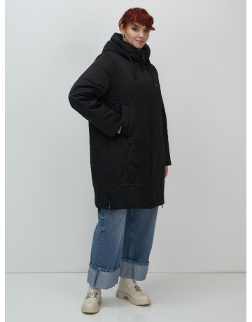 Длинный зимний пуховик для женщин больших размеров.