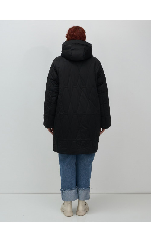 Длинный зимний пуховик для женщин больших размеров.