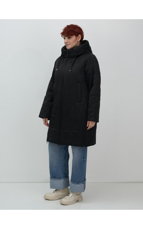 Длинный зимний пуховик для женщин больших размеров.