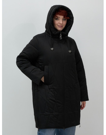 Длинный зимний пуховик для женщин больших размеров.