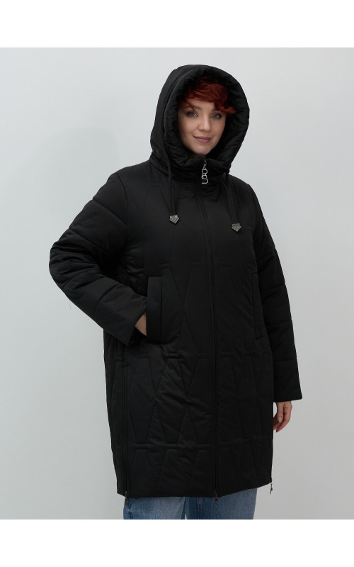 Длинный зимний пуховик для женщин больших размеров.