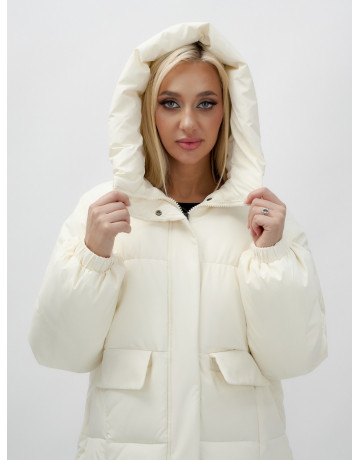 Женская куртка летучая мышь с капюшоном, утеплённая