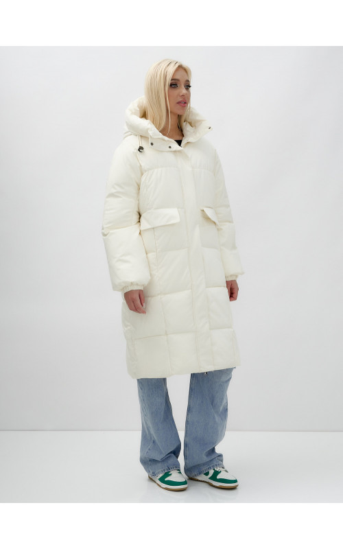 Женская куртка летучая мышь с капюшоном, утеплённая