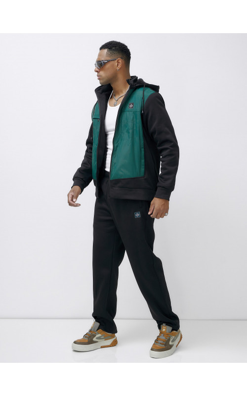 Мужской зимний спортивный костюм с начёсом, зелёный, для активного отдыха в Тюмени