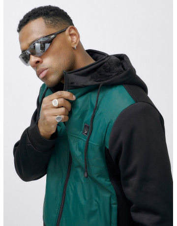 Мужской зимний спортивный костюм с начёсом, зелёный, для активного отдыха в Тюмени