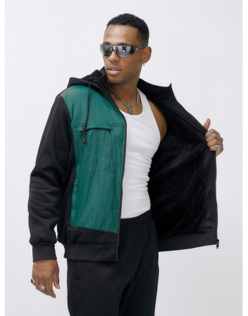 Мужской зимний спортивный костюм с начёсом, зелёный, для активного отдыха в Тюмени