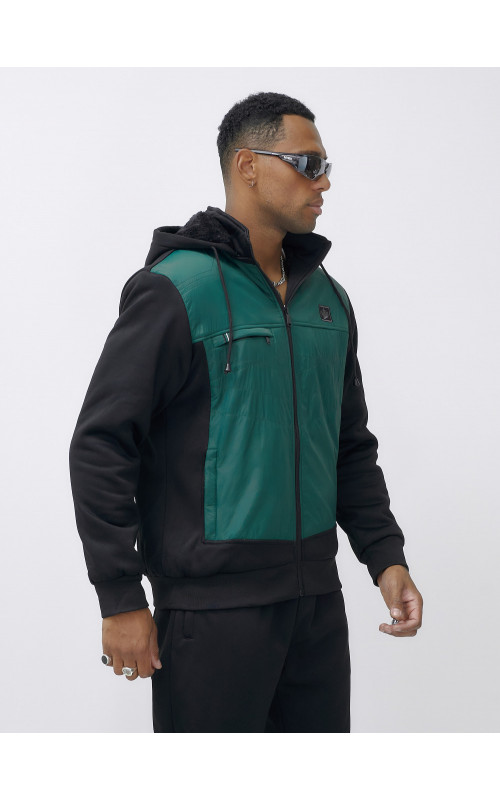 Мужской зимний спортивный костюм с начёсом, зелёный, для активного отдыха в Тюмени