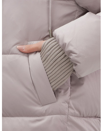 Пуховик с мехом песца, зима 2025, для женщин