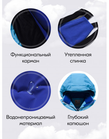 Горнолыжный костюм зимний для мальчика голубого цвета