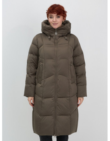 Длинный пуховик для женщин с капюшоном.