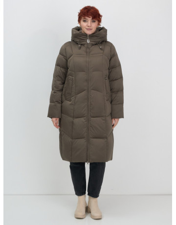 Длинный пуховик для женщин с капюшоном.