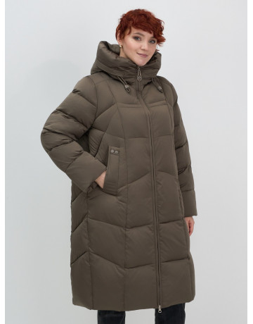 Длинный пуховик для женщин с капюшоном.