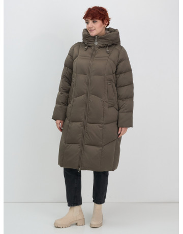 Длинный пуховик для женщин с капюшоном.