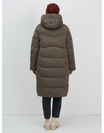 Длинный пуховик для женщин с капюшоном.