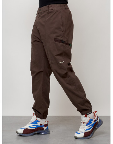 Мужские брюки карго с накладными карманами, коричневые в Тюмени