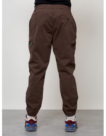 Мужские брюки карго с накладными карманами, коричневые в Тюмени