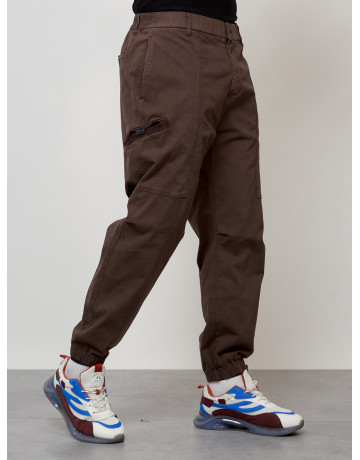 Мужские брюки карго с накладными карманами, коричневые в Тюмени