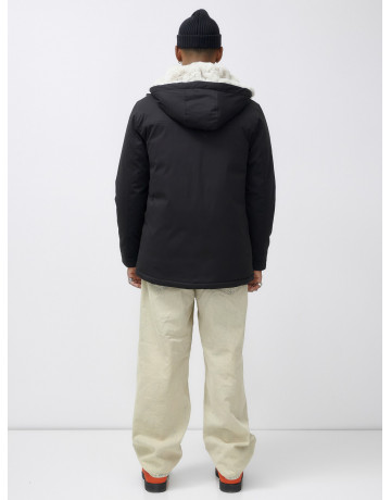 Мужская зимняя удлиненная парка с мехом, чёрная в Тюмени