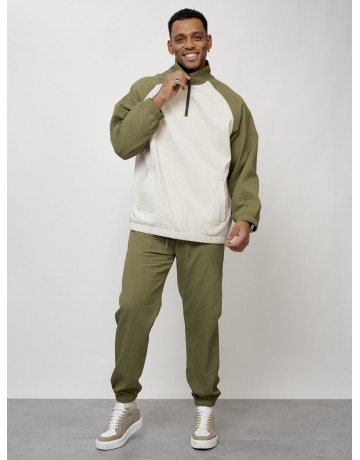 Мужской модный спортивный костюм цвета хаки для активных занятий. в Тюмени