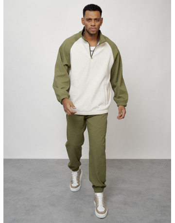 Мужской модный спортивный костюм цвета хаки для активных занятий. в Тюмени