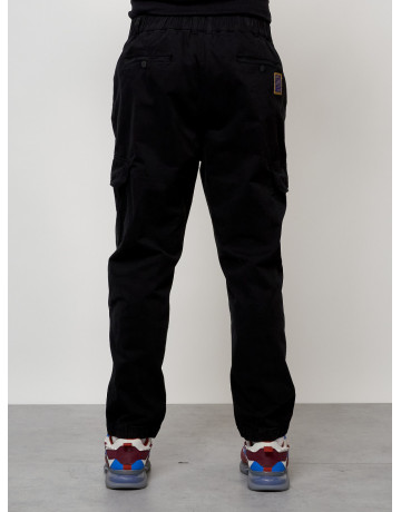 Мужские брюки карго с накладными карманами, чёрные в Тюмени