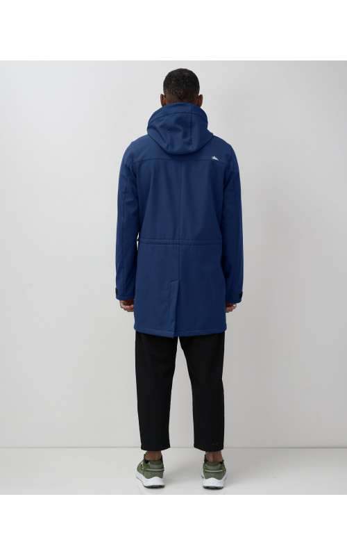Мужская спортивная парка с капюшоном синего цвета для активного отдыха в Тюмени