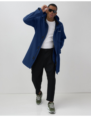 Мужская спортивная парка с капюшоном синего цвета для активного отдыха в Тюмени