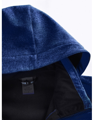 Мужская спортивная парка с капюшоном синего цвета для активного отдыха в Тюмени