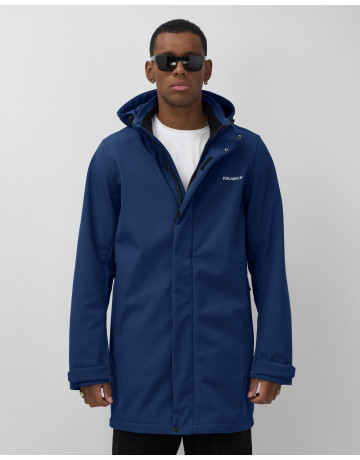Мужская спортивная парка с капюшоном синего цвета для активного отдыха в Тюмени