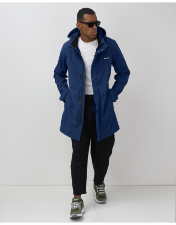 Мужская спортивная парка с капюшоном синего цвета для активного отдыха в Тюмени
