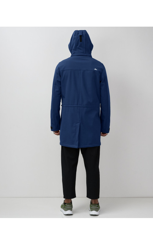 Мужская спортивная парка с капюшоном синего цвета для активного отдыха в Тюмени