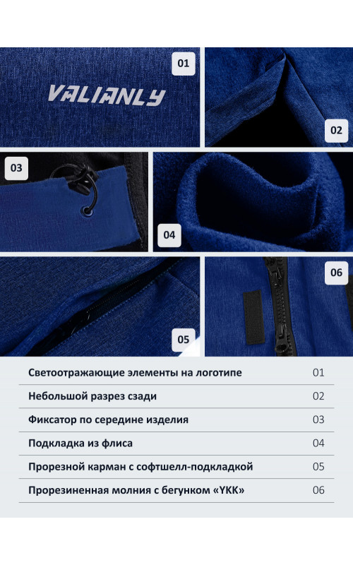 Мужская спортивная парка с капюшоном синего цвета для активного отдыха в Тюмени