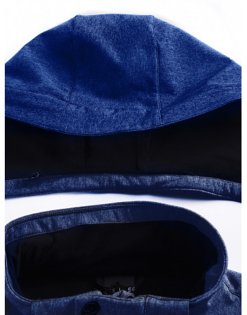 Мужская спортивная парка с капюшоном синего цвета для активного отдыха в Тюмени